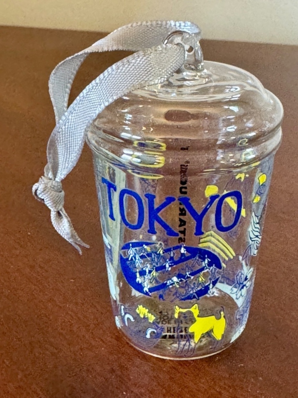 Tokyo Japan Starbucks Holiday Christmas Ornament 2022, 3" Glass Cup
